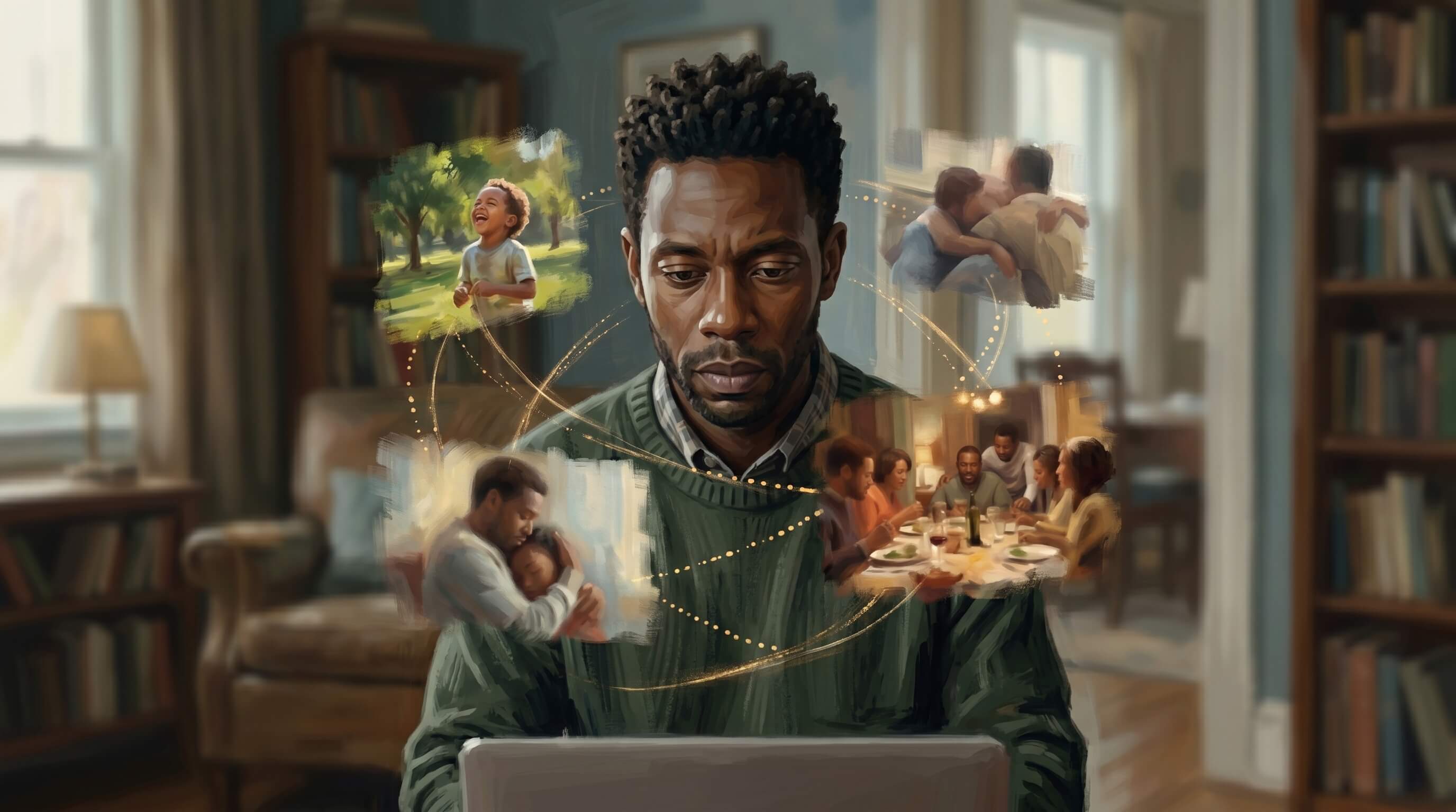 Memory fragments connecting across time.